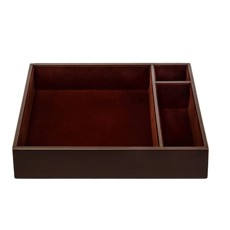 Dacasso Chocolate Brown Leatherette Conference Room Organizer Tray AG-3340